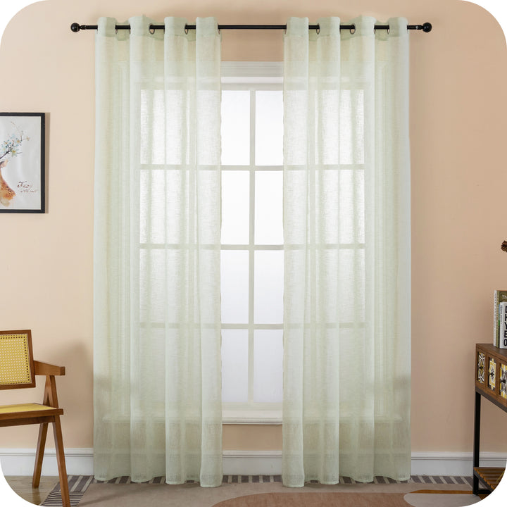 TENDA ITACA FILTRANTE SIMIL LINO 1 PANNELLO 140X240CM VERDE PASTELLO