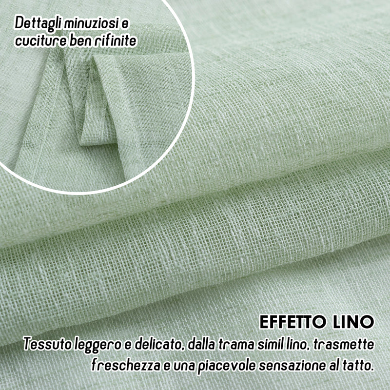 TENDA ITACA FILTRANTE SIMIL LINO 140X240CM VERDE PASTELLO