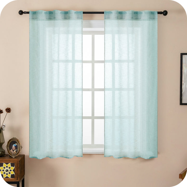 COPPIA TENDE ITACA FILTRANTI SIMIL LINO 2X70X150CM AZZURRO PASTELLO