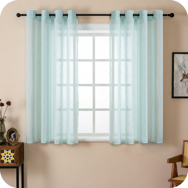 TENDA ITACA FILTRANTE SIMIL LINO 1 PANNELLO 140X150CM AZZURRO PASTELLO