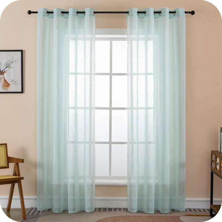TENDA ITACA FILTRANTE SIMIL LINO 1 PANNELLO 140X290CM AZZURRO PASTELLO