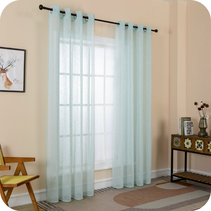 TENDA ITACA FILTRANTE SIMIL LINO 1 PANNELLO 140X290CM AZZURRO PASTELLO