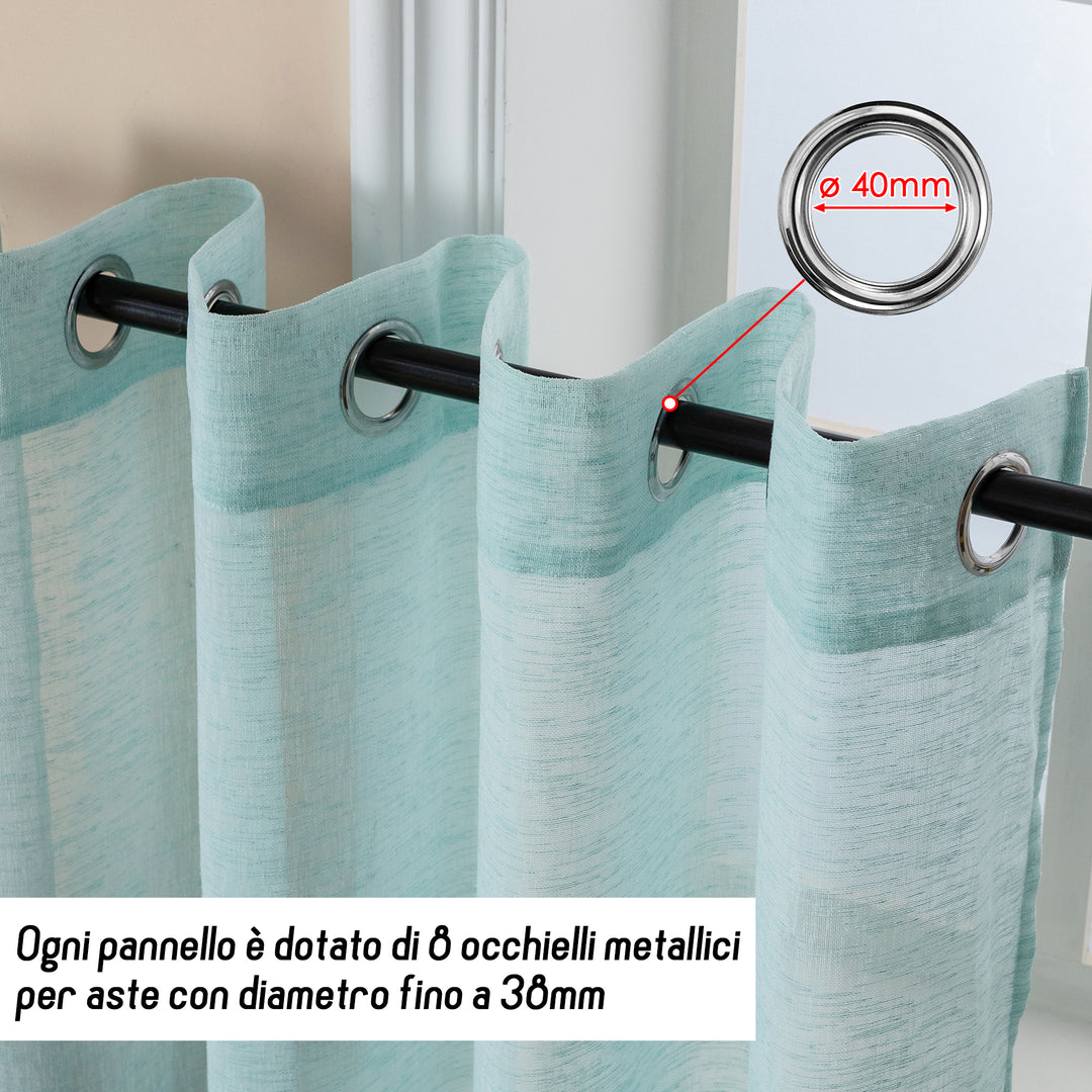 TENDA ITACA FILTRANTE SIMIL LINO 1 PANNELLO 140X290CM AZZURRO PASTELLO