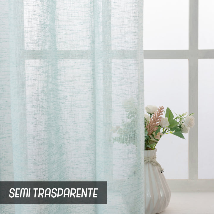 TENDA ITACA FILTRANTE SIMIL LINO 1 PANNELLO 140X290CM AZZURRO PASTELLO