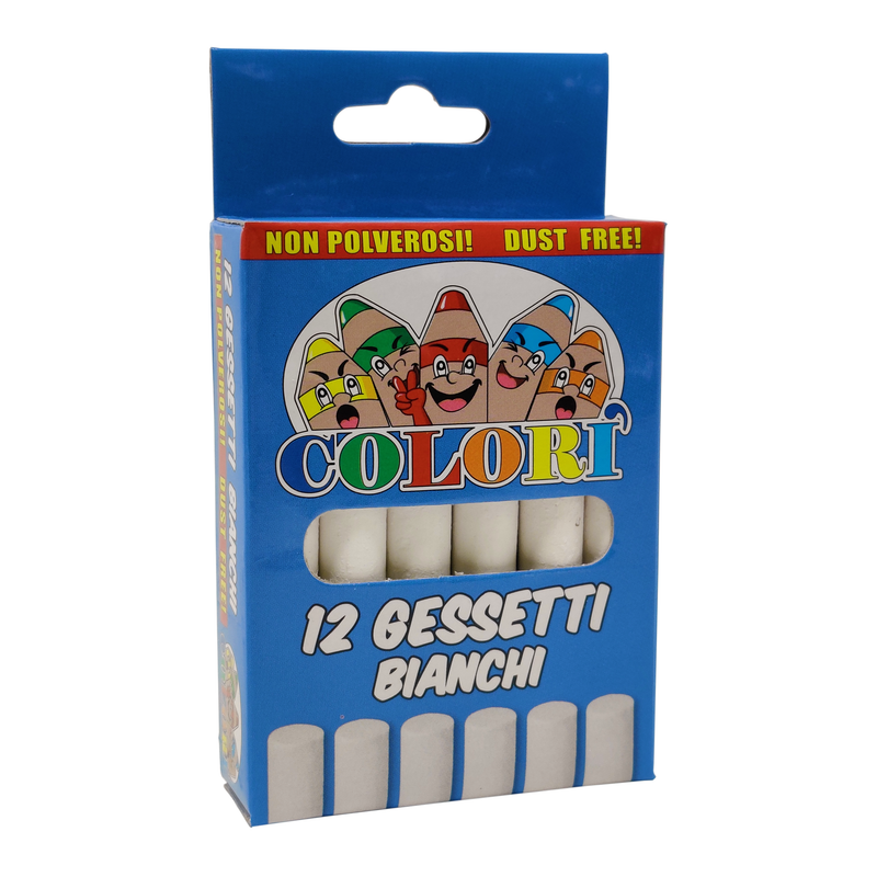 SCATOLA 12 GESSETTI DUST FREE BIANCO