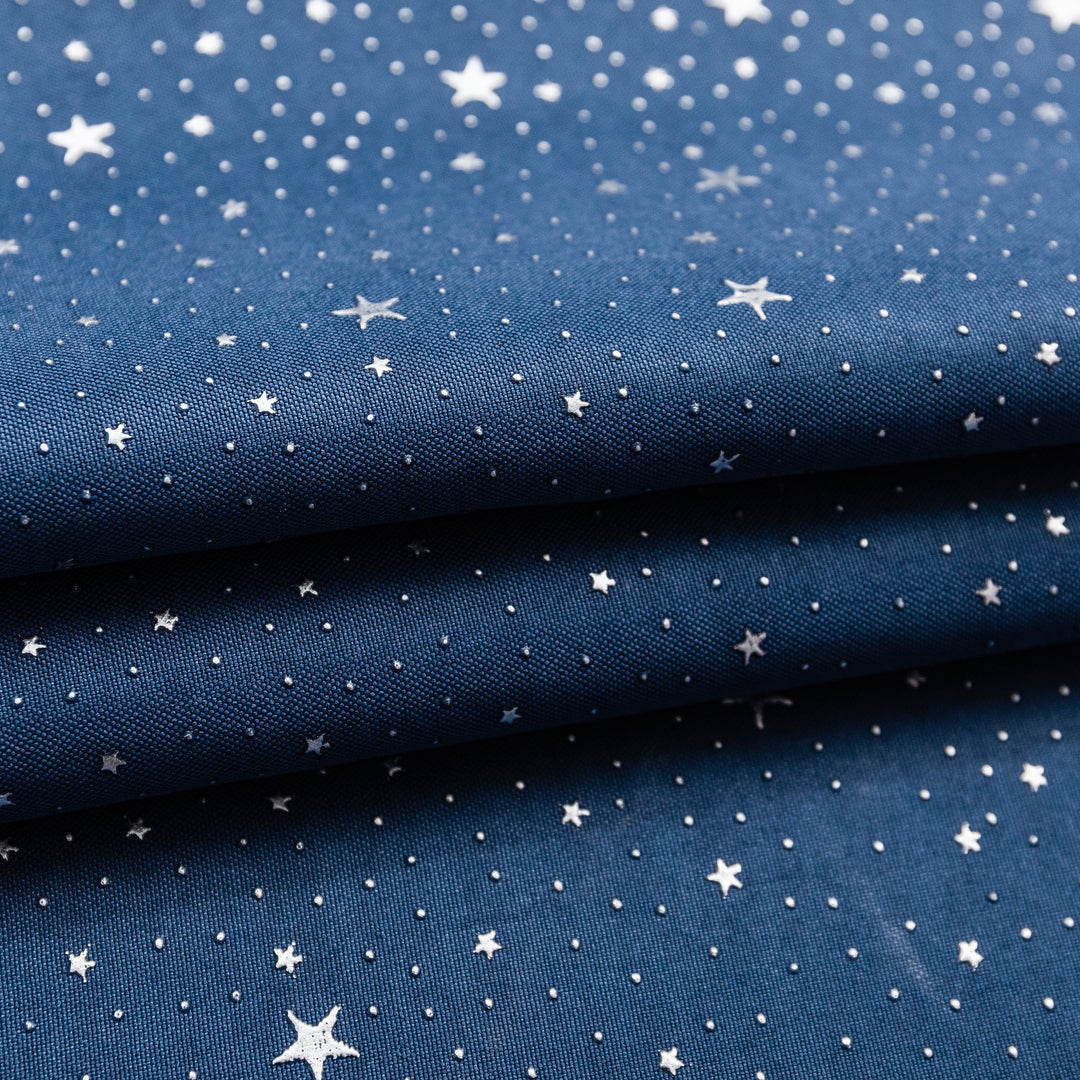 TENDA LOLLAND SEMI OSCURANTE FANTASIA STELLINE ARGENTATE 1 PANNELLO 140X290CM BLU
