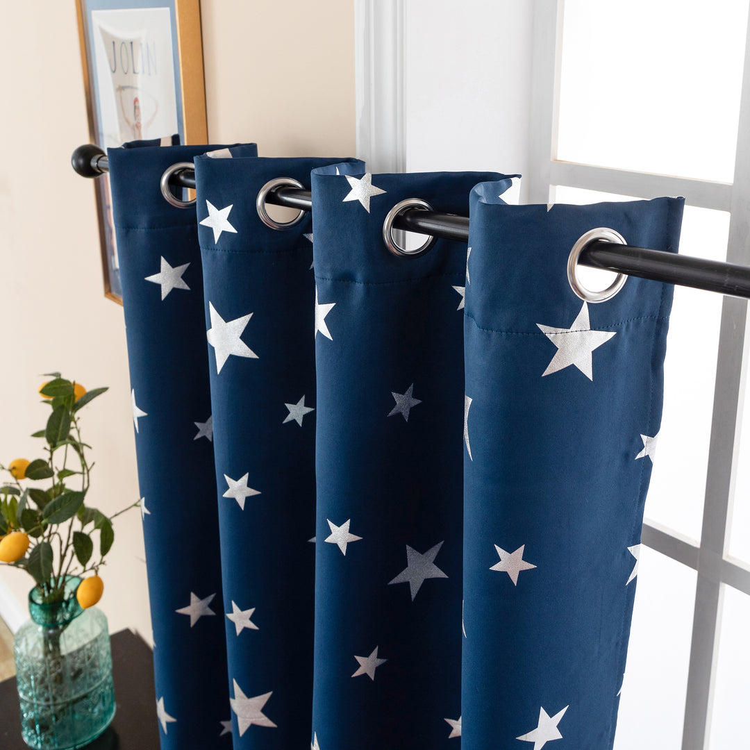 TENDA OSCURANTE FANTASIA STELLE ARGENTATE 1 PANNELLO 140X145CM BLU