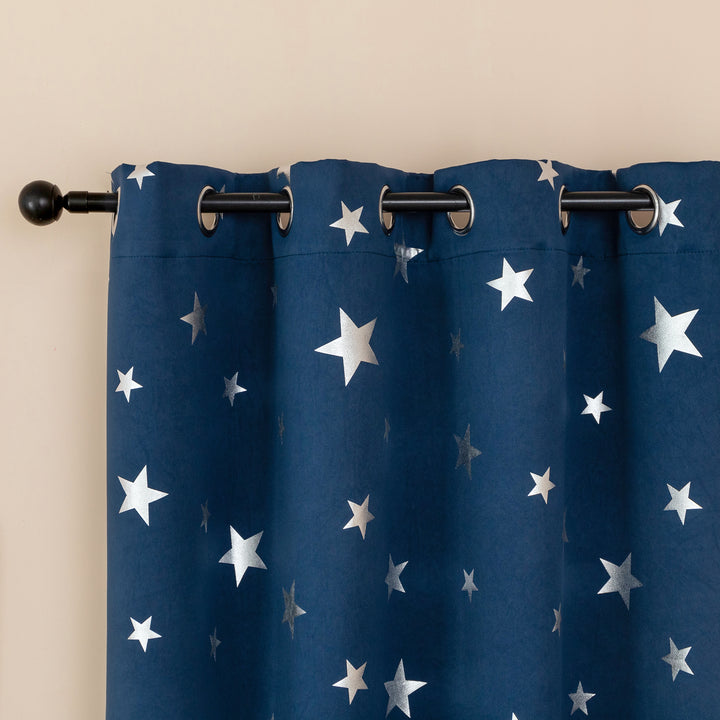 TENDA OSCURANTE FANTASIA STELLE ARGENTATE 1 PANNELLO 140X145CM BLU