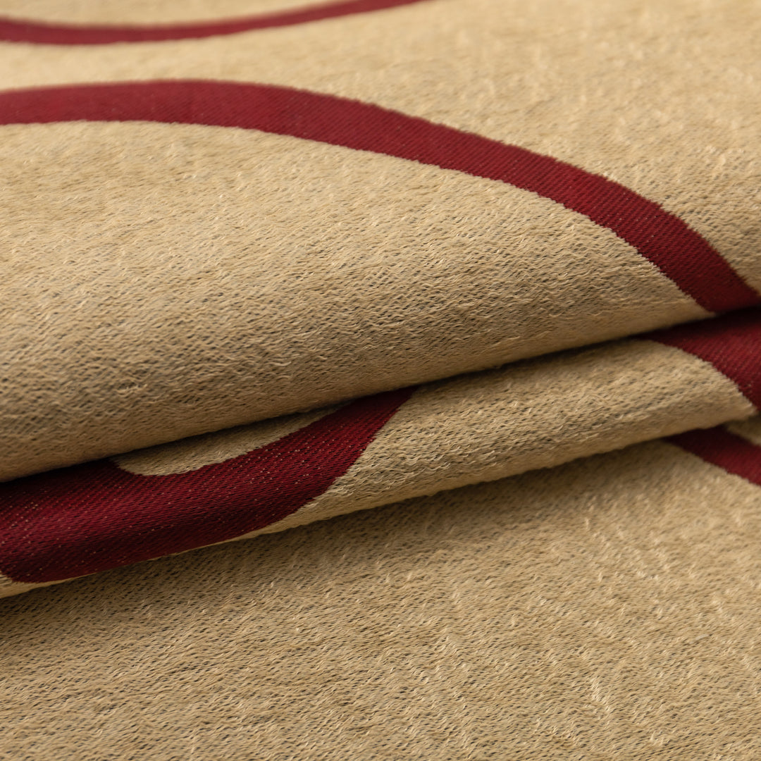 COPPIA TENDE SEMI OSCURANTI FANTASIA CURVILINEA 2X70X145CM ORO E ROSSO