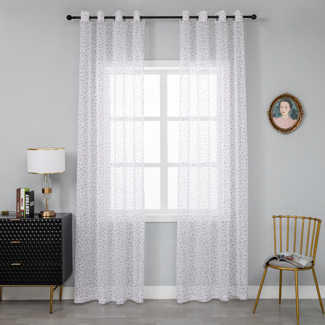 TENDA BIANCA FILTRANTE FANTASIA A FIAMMIFERI 1 PANNELLO 140X285CM MARRONE