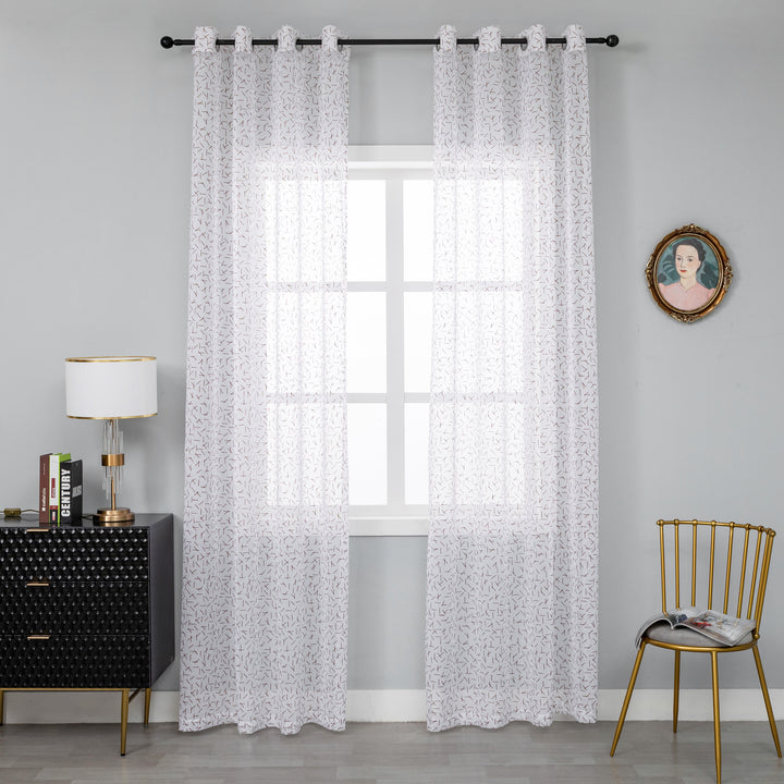 TENDA BIANCA FILTRANTE FANTASIA A FIAMMIFERI 1 PANNELLO 140X285CM MARRONE