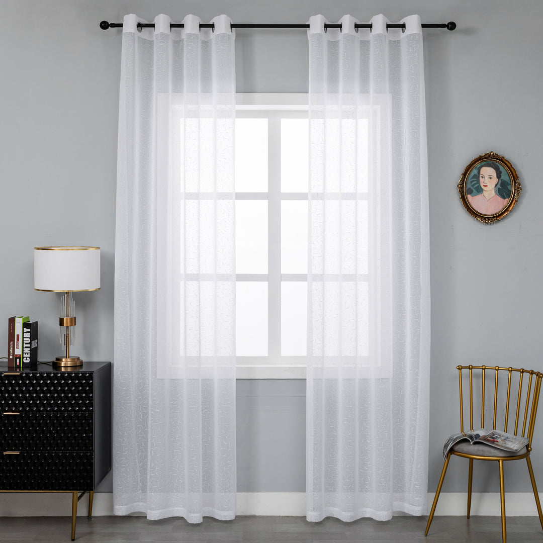 TENDA BIANCA FILTRANTE FANTASIA A FIAMMIFERI 1 PANNELLO 140X285CM BIANCO