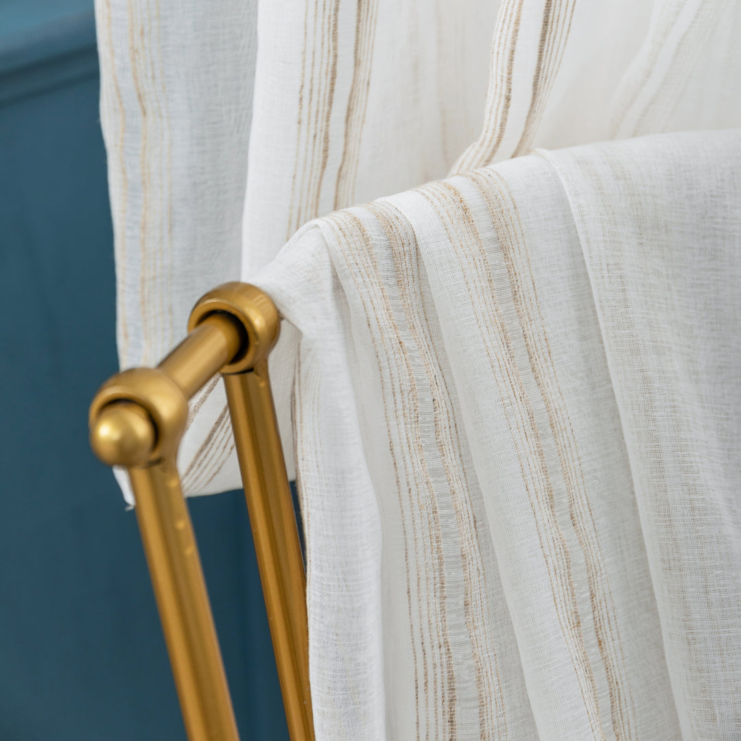 TENDA MYKONOS VOILE FILTRANTE A RIGHE 1 PANNELLO 140X285CM BEIGE