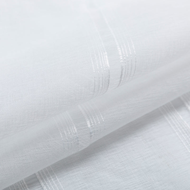 COPPIA TENDE MYKONOS VOILE FILTRANTI A RIGHE 2X70X145CM BIANCO