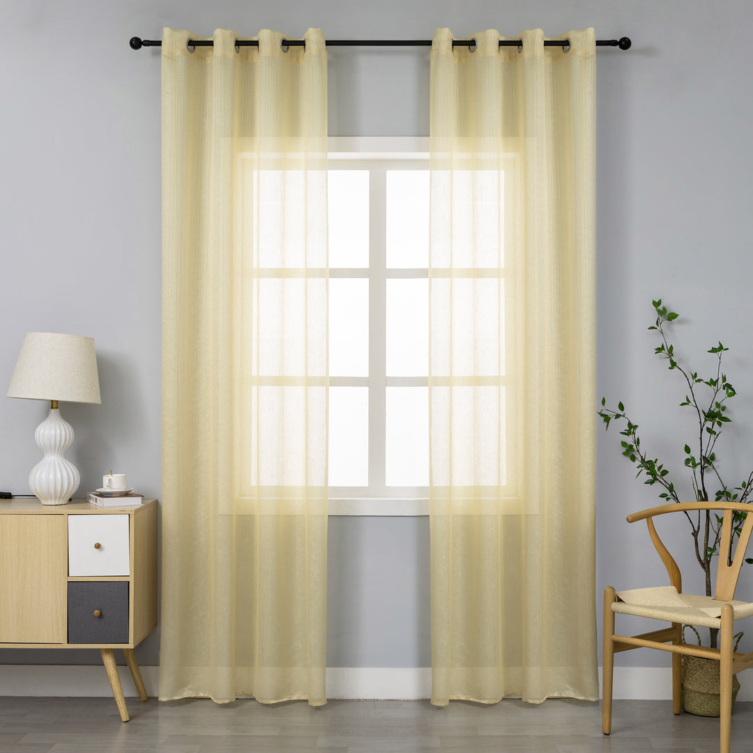 TENDA SEMI TRASPARENTE PUNTINATA EFFETTO LUCIDO 1 PANNELLO 140X285CM GIALLO