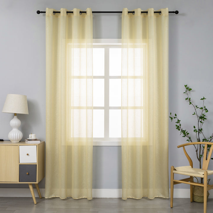 TENDA SEMI TRASPARENTE PUNTINATA EFFETTO LUCIDO 1 PANNELLO 140X285CM GIALLO