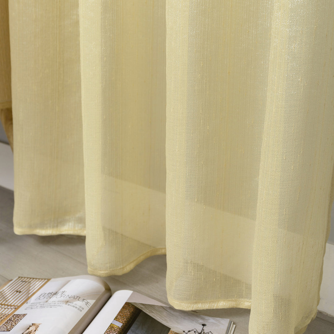TENDA SEMI TRASPARENTE PUNTINATA EFFETTO LUCIDO 1 PANNELLO 140X285CM GIALLO