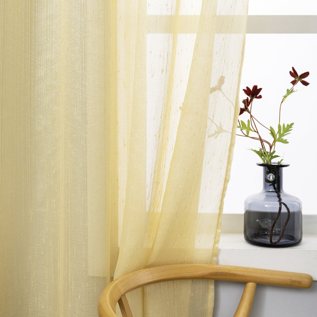 TENDA SEMI TRASPARENTE PUNTINATA EFFETTO LUCIDO 1 PANNELLO 140X285CM GIALLO