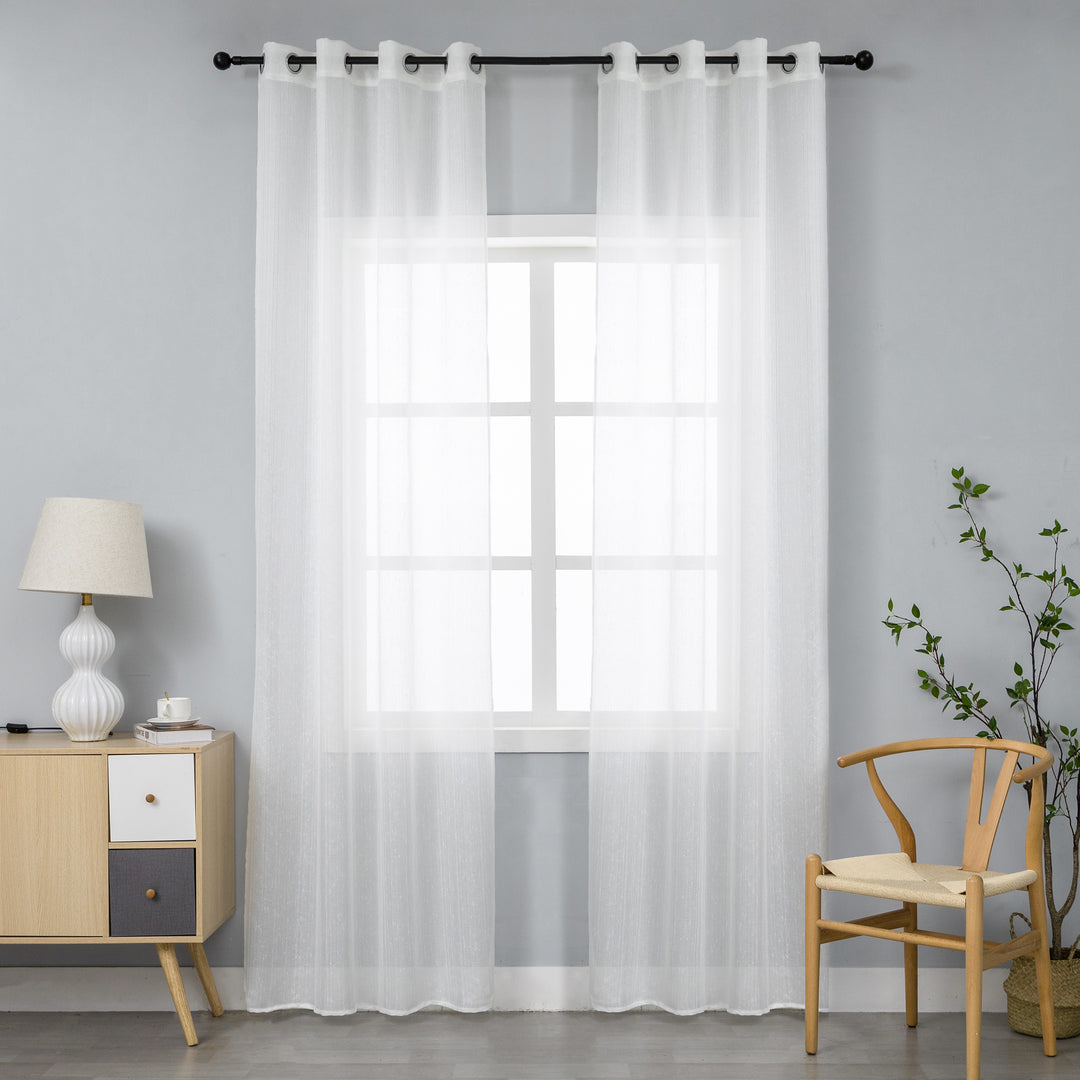 TENDA SEMI TRASPARENTE PUNTINATA EFFETTO LUCIDO 1 PANNELLO 140X285CM BIANCO