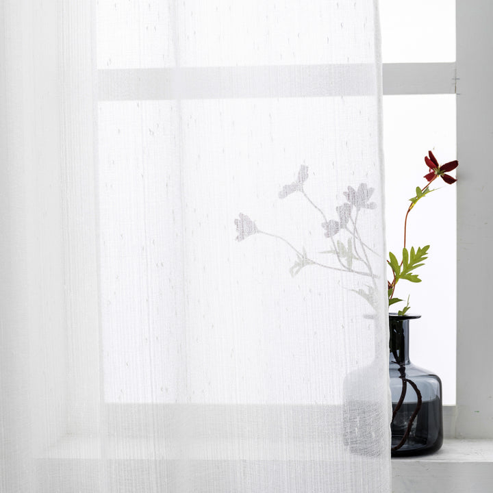 TENDA SEMI TRASPARENTE PUNTINATA EFFETTO LUCIDO 1 PANNELLO 140X285CM BIANCO