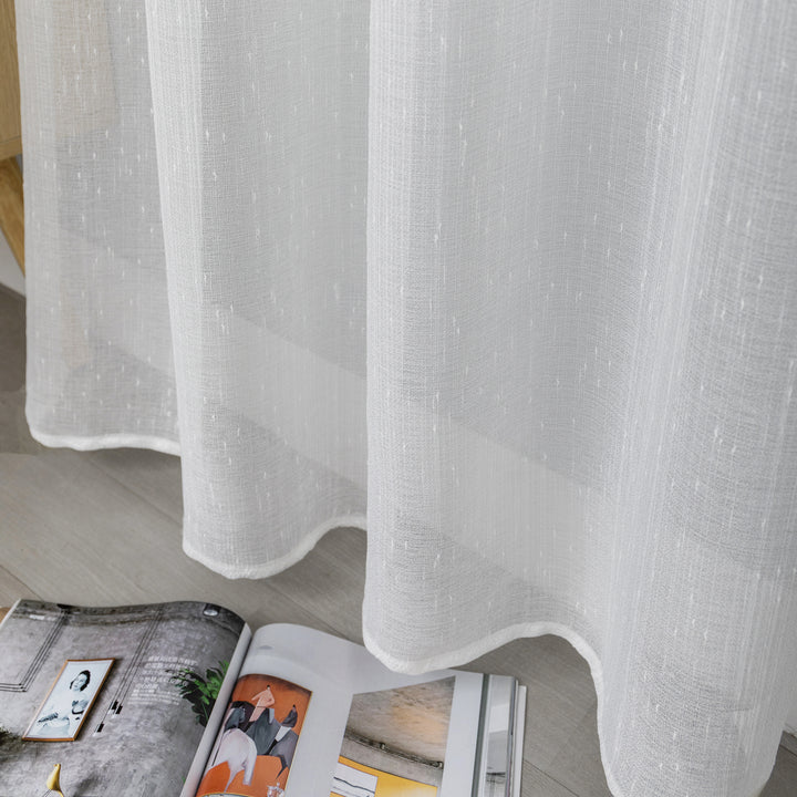 TENDA SEMI TRASPARENTE PUNTINATA EFFETTO LUCIDO 1 PANNELLO 140X285CM BIANCO
