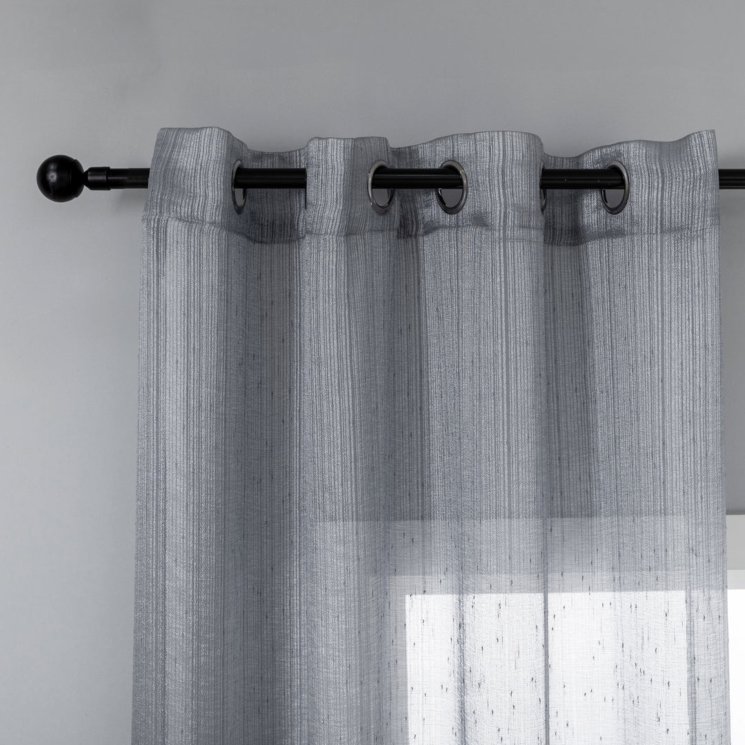 TENDA SEMI TRASPARENTE PUNTINATA EFFETTO LUCIDO 1 PANNELLO 140X285CM GRIGIO