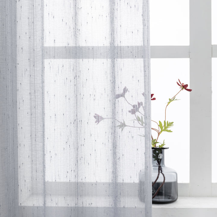 TENDA SEMI TRASPARENTE PUNTINATA EFFETTO LUCIDO 1 PANNELLO 140X285CM GRIGIO