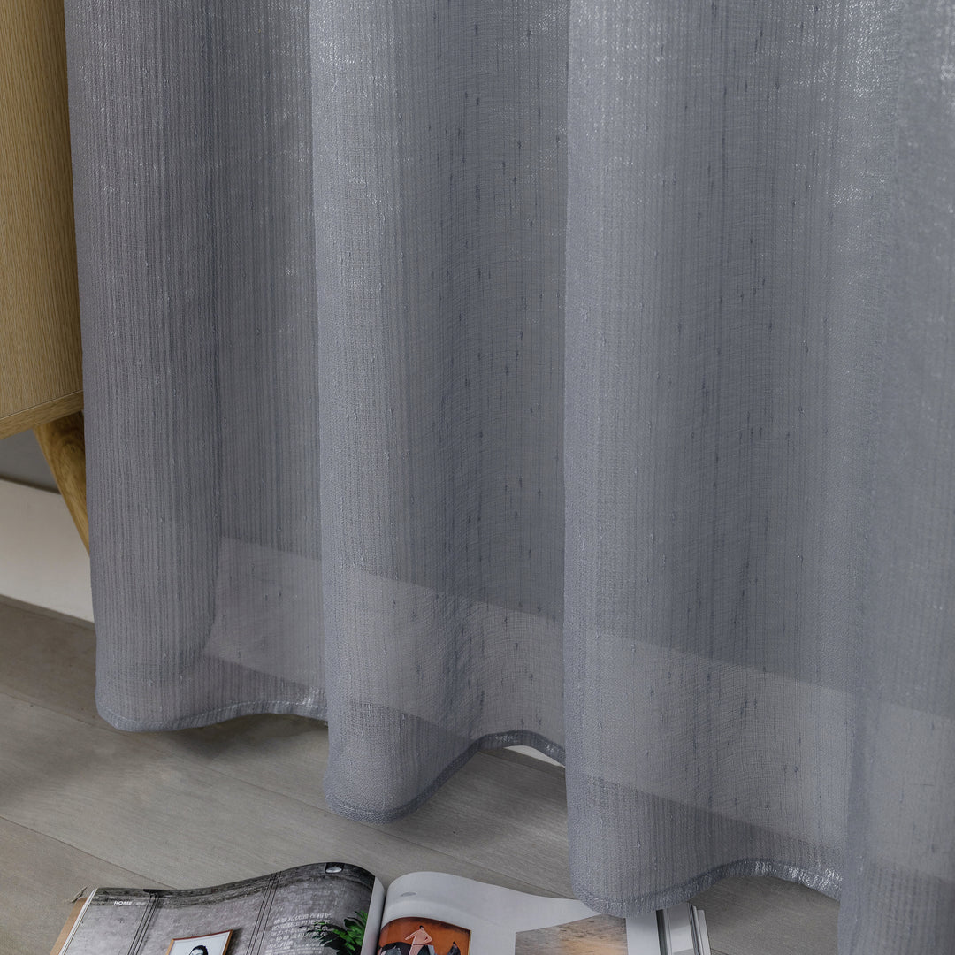 TENDA SEMI TRASPARENTE PUNTINATA EFFETTO LUCIDO 1 PANNELLO 140X285CM GRIGIO