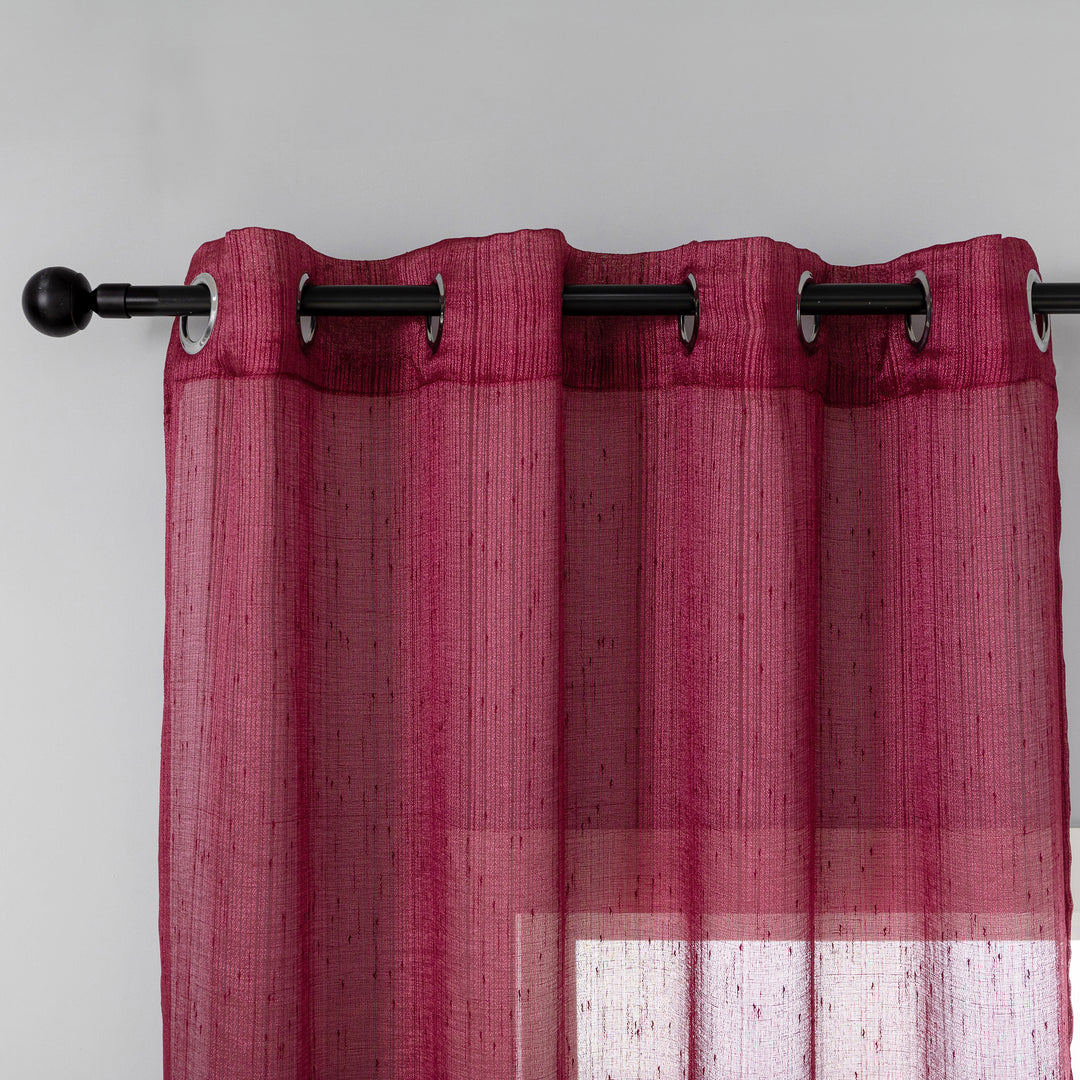 TENDA SEMI TRASPARENTE PUNTINATA EFFETTO LUCIDO 1 PANNELLO 140X285CM BORDEAUX