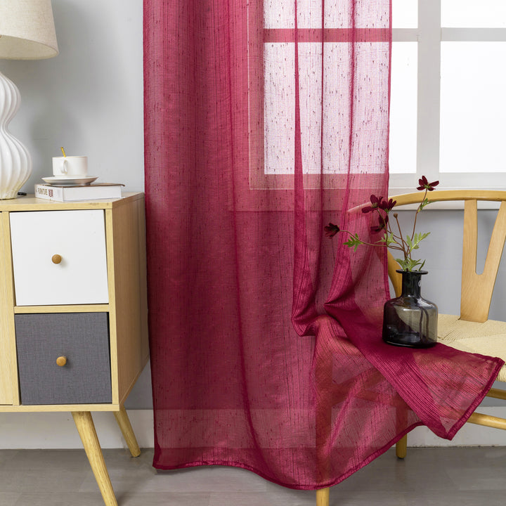 TENDA SEMI TRASPARENTE PUNTINATA EFFETTO LUCIDO 1 PANNELLO 140X285CM BORDEAUX