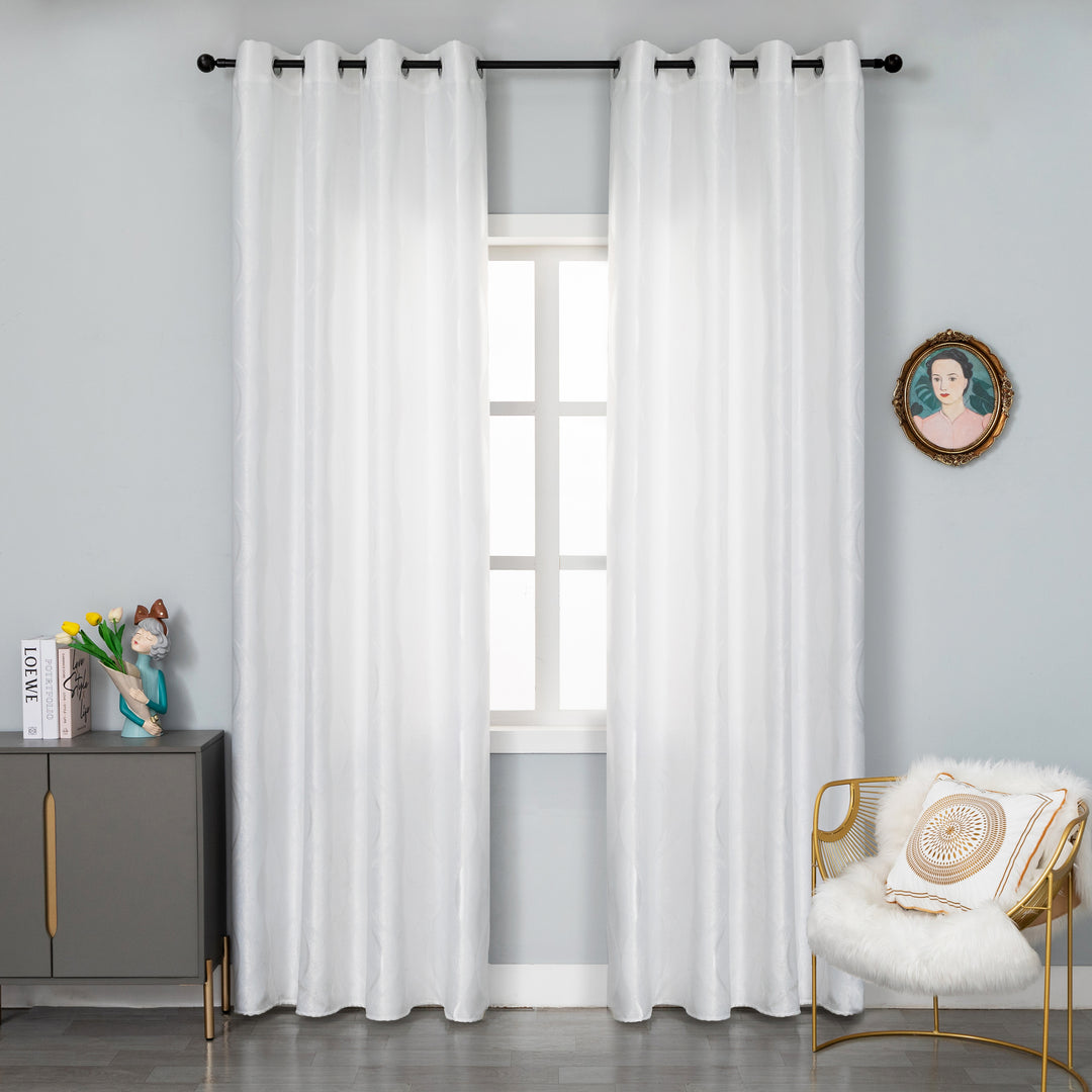 TENDA SEMI OSCURANTE MOTIVO ONDULATO 1 PANNELLO 140X275CM BIANCO