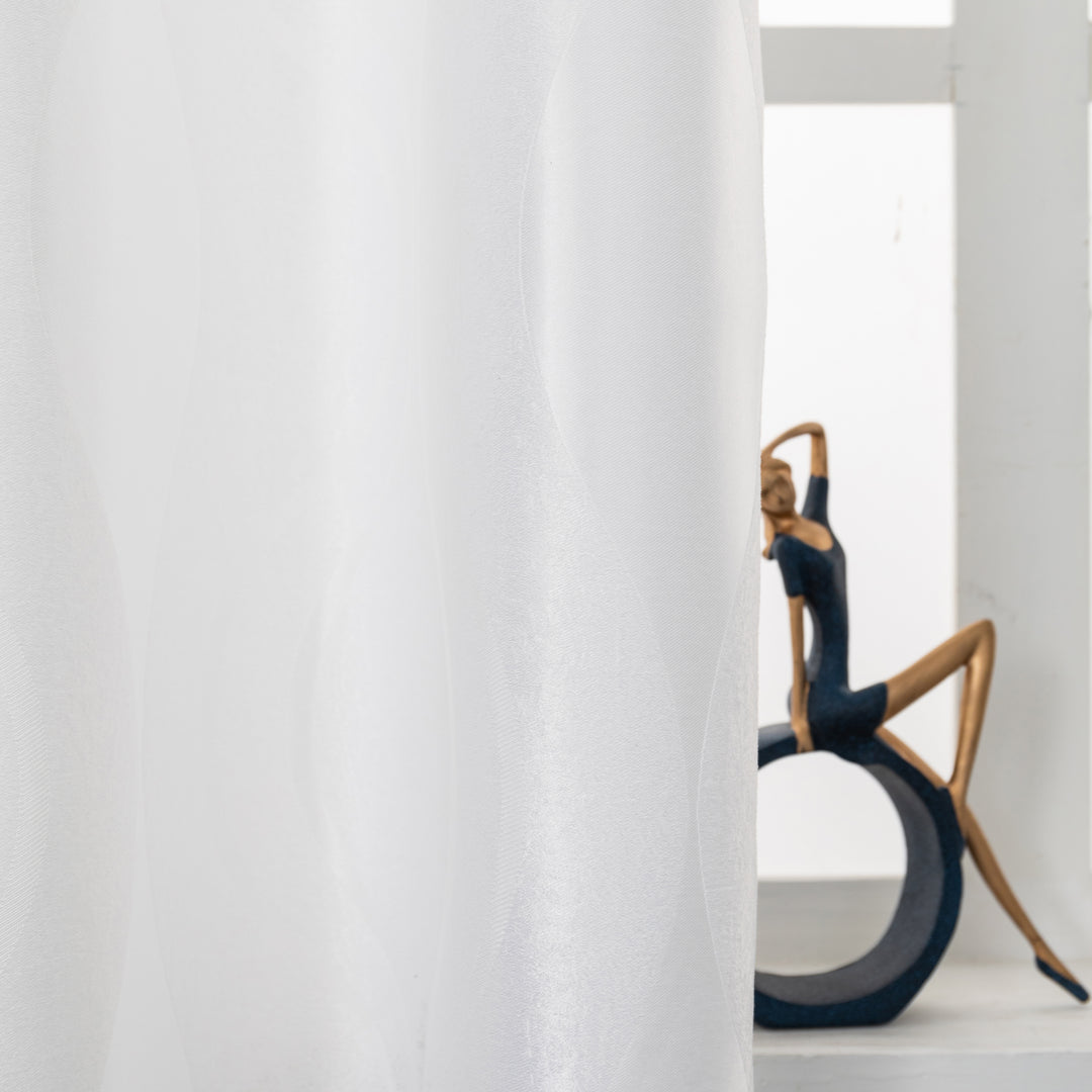 TENDA SEMI OSCURANTE MOTIVO ONDULATO 1 PANNELLO 140X275CM BIANCO