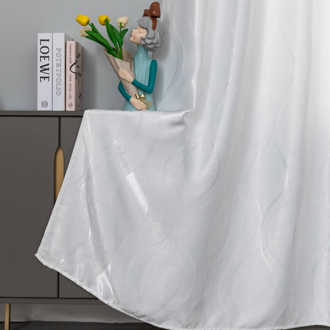 TENDA SEMI OSCURANTE MOTIVO ONDULATO 1 PANNELLO 140X275CM BIANCO