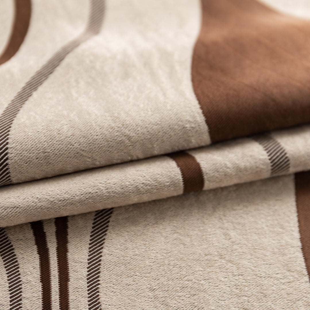 TENDA SEMI OSCURANTE MOTIVO ONDULATO 1 PANNELLO 140X275CM BEIGE E MARRONE