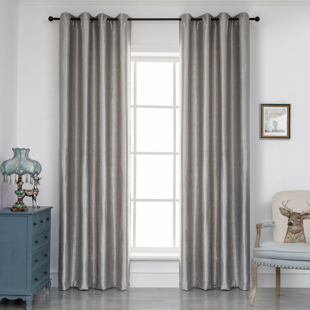 TENDA OSCURANTE MOTIVO GRECO 1 PANNELLO 140X275CM GRIGIO