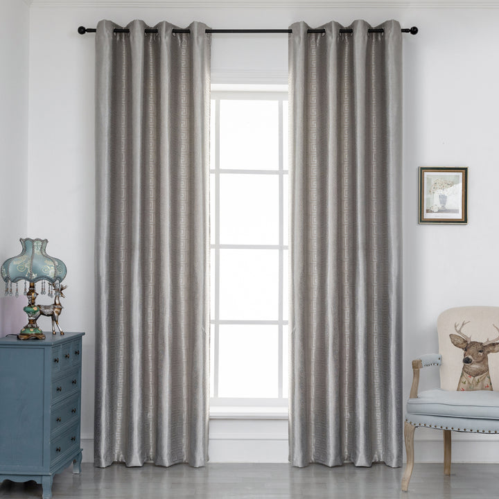 TENDA OSCURANTE MOTIVO GRECO 1 PANNELLO 140X275CM GRIGIO
