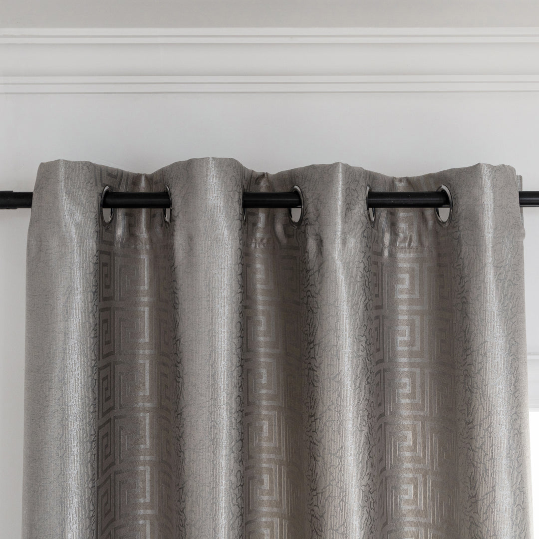 TENDA OSCURANTE MOTIVO GRECO 1 PANNELLO 140X275CM GRIGIO