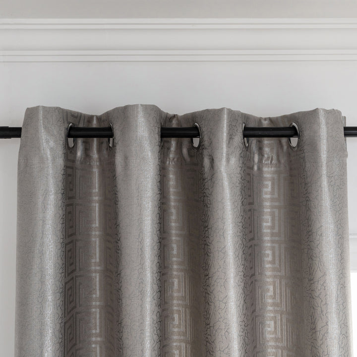 TENDA OSCURANTE MOTIVO GRECO 1 PANNELLO 140X275CM GRIGIO