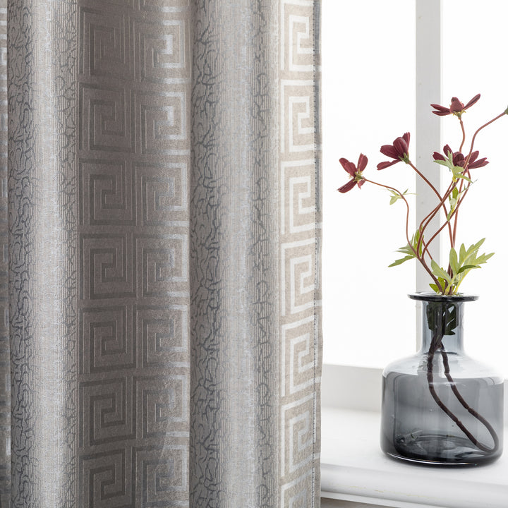 TENDA OSCURANTE MOTIVO GRECO 1 PANNELLO 140X275CM GRIGIO