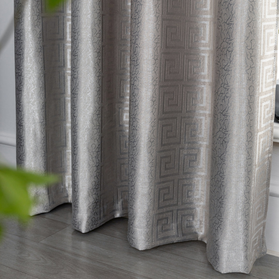TENDA OSCURANTE MOTIVO GRECO 1 PANNELLO 140X275CM GRIGIO