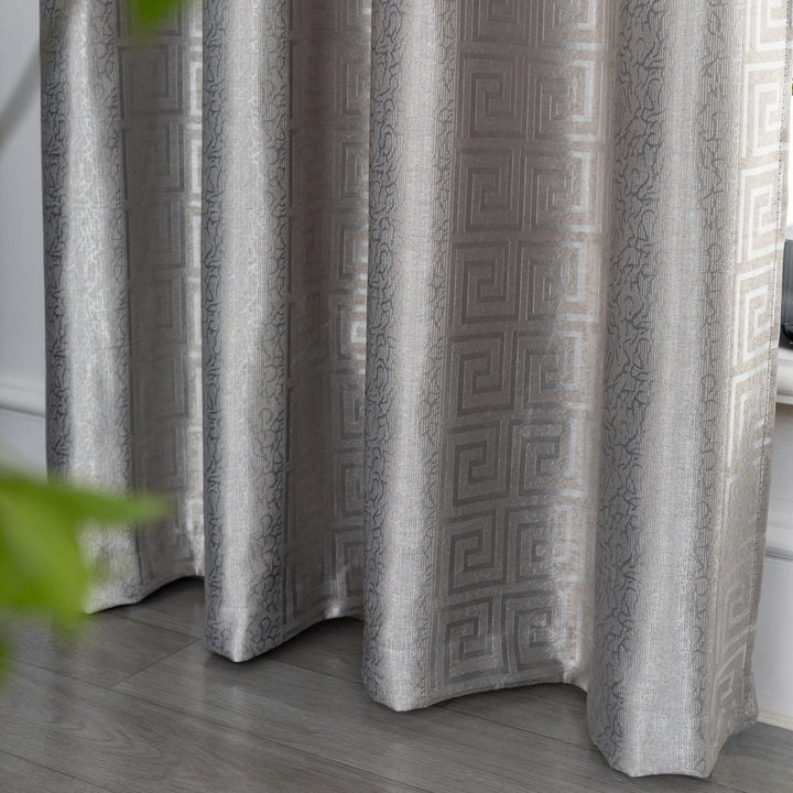 TENDA OSCURANTE MOTIVO GRECO 1 PANNELLO 140X275CM GRIGIO