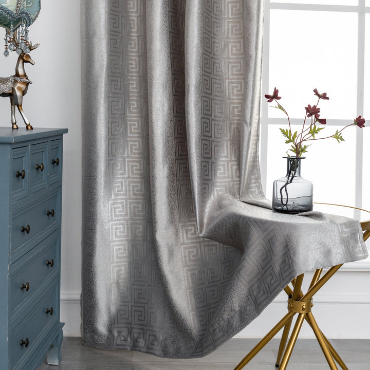 TENDA OSCURANTE MOTIVO GRECO 1 PANNELLO 140X275CM GRIGIO