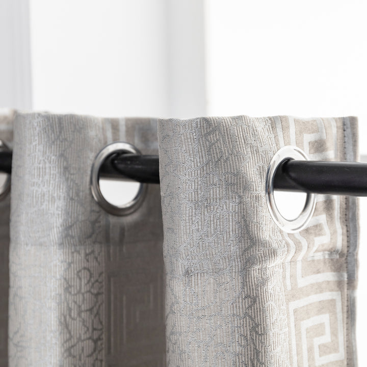 TENDA OSCURANTE MOTIVO GRECO 1 PANNELLO 140X275CM GRIGIO
