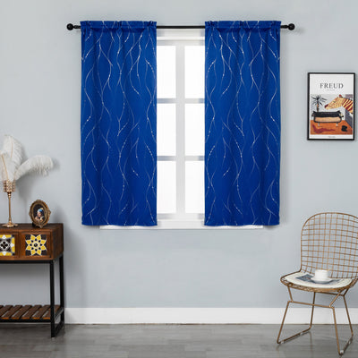 COPPIA TENDE CAPRI OSCURANTI MOTIVO INTRECCIO 2X70X145CM BLU