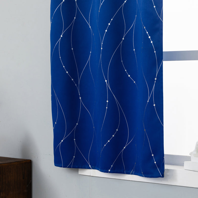 COPPIA TENDE CAPRI OSCURANTI MOTIVO INTRECCIO 2X70X145CM BLU