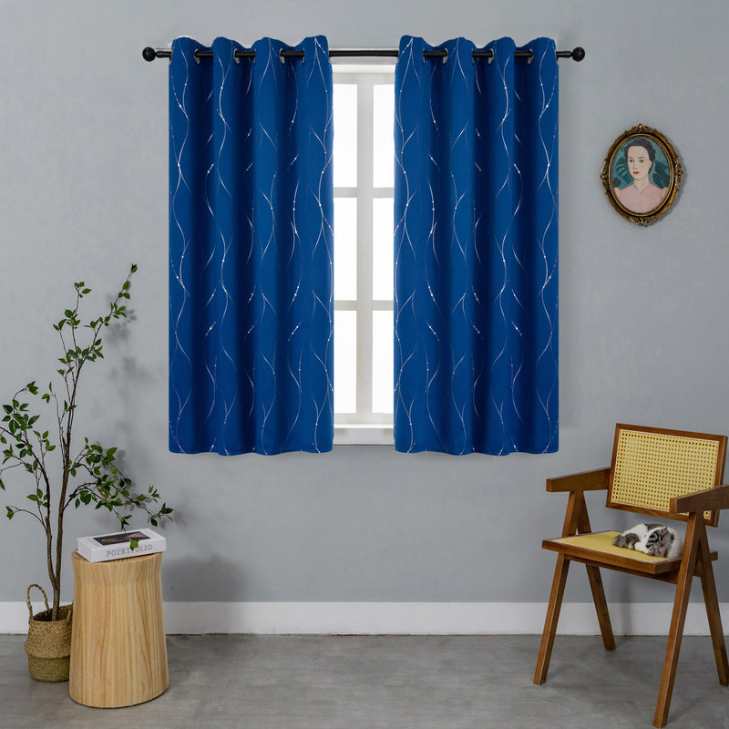 TENDA CAPRI OSCURANTE MOTIVO INTRECCIO 140X145CM BLU