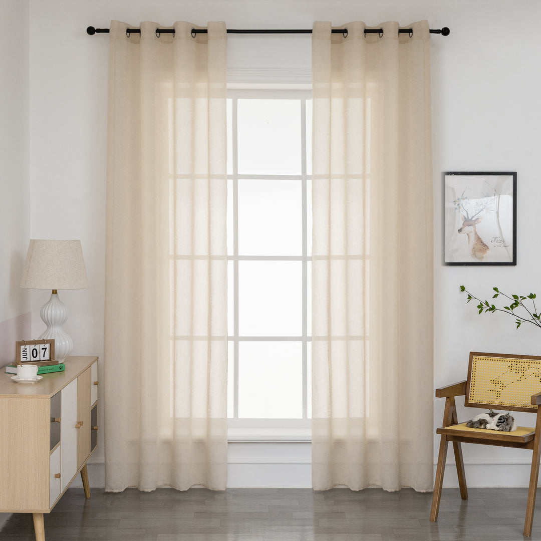 TENDA BEIGE SEMI TRASPARENTE FANTASIA ONDE 1 PANNELLO 140X285CM