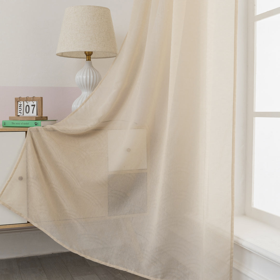TENDA BEIGE SEMI TRASPARENTE FANTASIA ONDE 1 PANNELLO 140X285CM