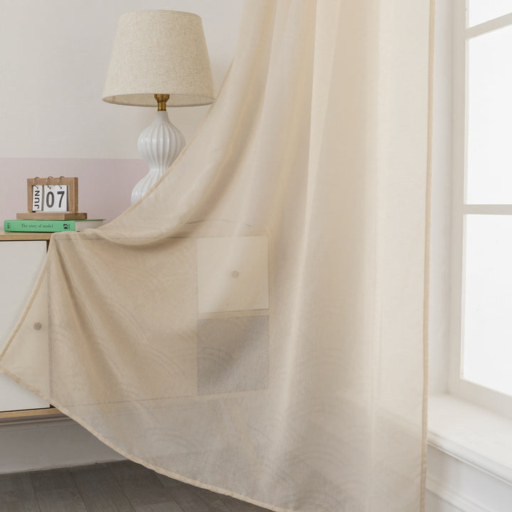 TENDA BEIGE SEMI TRASPARENTE FANTASIA ONDE 1 PANNELLO 140X285CM