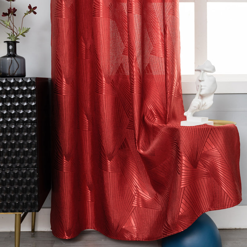 TENDA SEMI OSCURANTE FANTASIA A RAGGI 140X275CM ROSSO